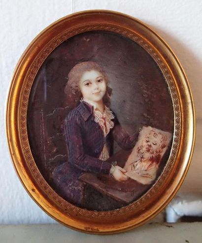 null Louis-Marie SICARD dit « SICARDI » ( attribué à) (1743-1825) Portrait d’un jeune...