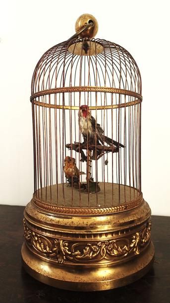 null CAGE A MUSIQUE aux oiseaux chanteurs. Attribué à la Maison BONTEMS XIXème siècle...