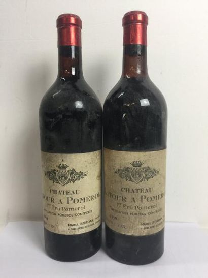 null 2 Blle Château LATOUR POMEROL (Pomerol) mise Bordas 1959 - Belles/Bouchon étampé...