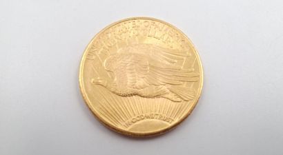 null PIECES en or jaune de vingt Dollars américains à l’effigie de la Liberté datant...