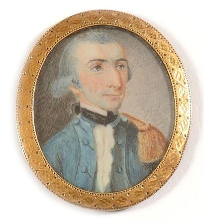 null Ecole française de la fin du XVIIIe siècle. « Officier subalterne vers 1770....