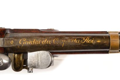 null Pistolet à silex de garde du corps du roi, premier modèle (1814). Canon rond,...