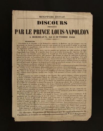 null L’empire c’est la Paix Discours prononcé par le Prince Louis-Napoléon à Bordeaux,...