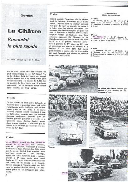  1967 
RENAULT R8 GORDINI 1300 TYPE 1135 
Numéro de série 203822 
Palmarès en Coupe...