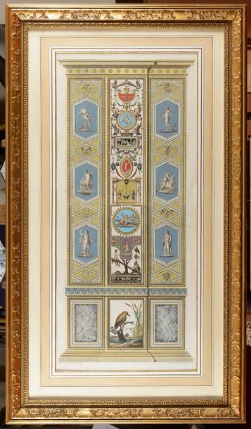 null Giovanni VOLPATO (1733-1803) Planche des "Logge" Gravure en couleurs, n°5, datée...