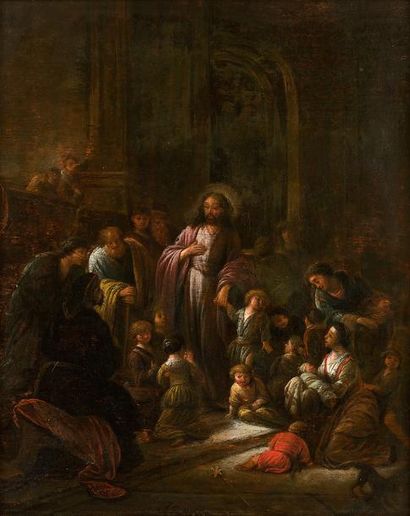 null Jacob de WET (Haarlem, c. 1610 - 1671) Laissez venir à moi les petits enfants...