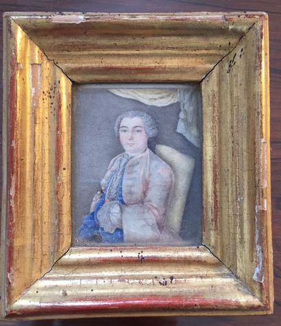 null ECOLE FRANCAISE vers 1780 Portrait du Marquis de Morquand de Surgères Miniature...