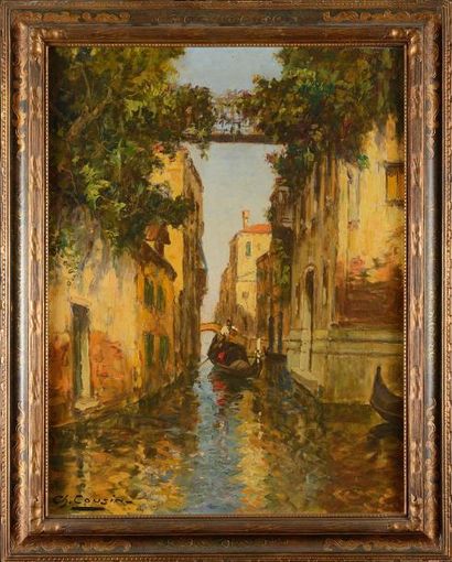 null Charles COUSIN (1904-1972) Canal à Venise Huile sur toile Signée en bas à gauche...