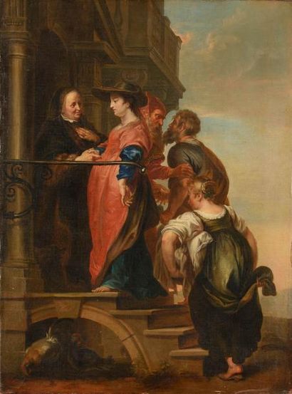 null D’après Peter Paul RUBENS (1577-1640) Ecole du XIXe siècle La Visitation, Triptyque...