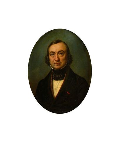 null Ecole française du XIXe siècle Portrait d’homme Huile sur toile 33 x 24,5 cm...