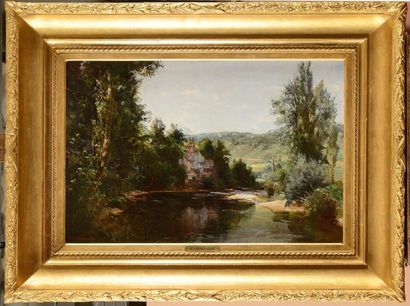 null Marcel ORDINAIRE (1848-1896) Paysage présumé du Doubs Huile sur toile Signée...