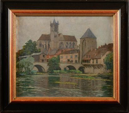 null Gaston BOUCART (1878-1962) Vue de Morêt-sur-Loing Huile sur toile Signée et...