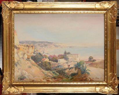 null Maxime NOIRÉ (1861-1927) Port d’Alger Huile sur papier marouflé sur toile Signé...