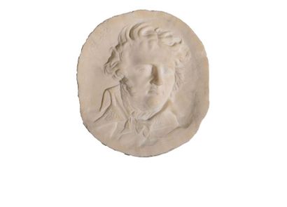 null Pierre Jean David D’ANGERS (1788-1856) Jean-Baptiste Kleber Médaillon en marbre,...
