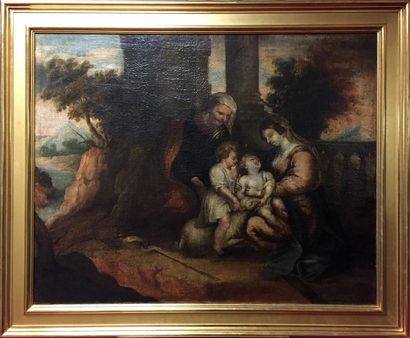 null Suiveur de RUBENS La Sainte Famille Huile sur toile 80,5 x 100 cm