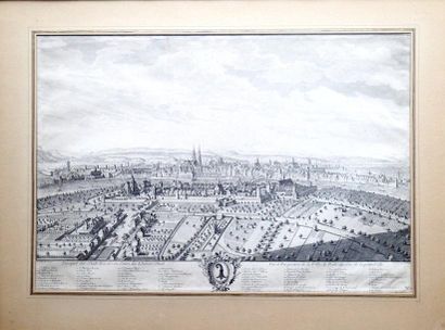 null Johann-Martin WEIS (1738-1807?) Vue et Perspective de la Ville de Bâle du côté...