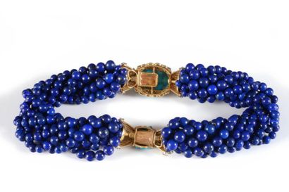  CARTIER PARIS Années 1950 Rarissime collier transformable en deux bracelets composé...