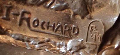 null Irénée Rochard (1906-1984) D'après Cheval au galop Bronze patiné signé sur la...