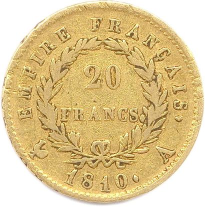 null NAPOLÉON Ier (1804-1814) 20 Francs or (tête laurée) 1810 Paris. (6,37 g) T....