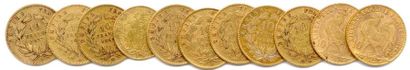 null LOT DE 11 PIÈCES D’OR (33,44 g) : 10 Francs Napoléon III (tête nue) 1857 Paris,...