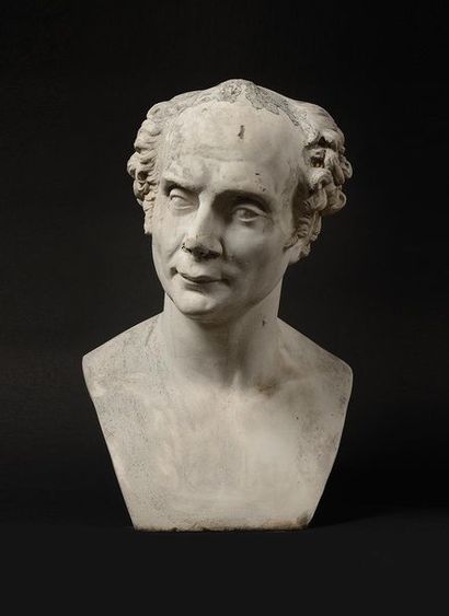 null Jean-Baptiste CLÉSINGER (1814-1883), attribué à Buste d'homme Important marbre...