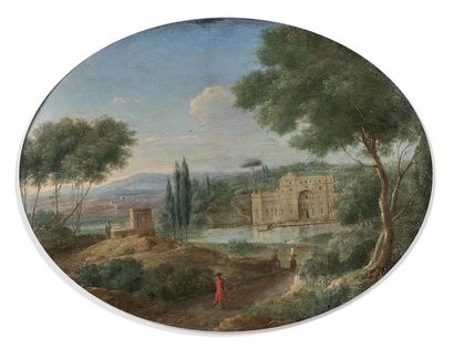 null Hendrick Van LINT (Anvers 1684 - Rome 1763) Vue fantaisiste du casino Sacchetti...