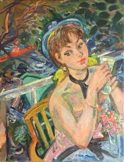 André PLANSON (1898-1981) Portrait de la fille de l'artiste 

Huile sur toile 

Signée...