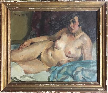 RICHARD MAGUET (1896-1940) Nu allongé 

Huile sur toile 

Signée en haut à gauche...