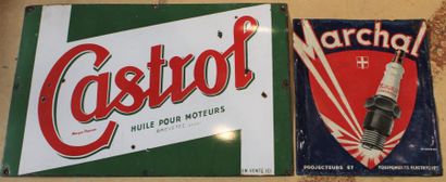 null "Plaques Castrol et Marchal" - "Castrol, Huile pour Moteur, en vente ici", plaque...