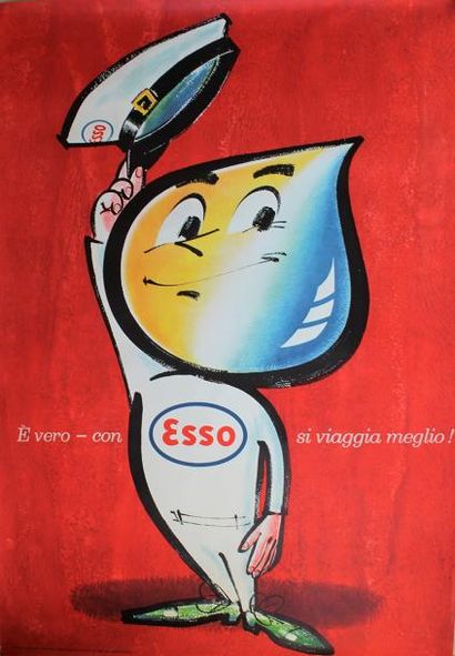 null "Chauffeur Esso" Affiche promotionnelle pour le pétrolier ESSO destinée au marché...