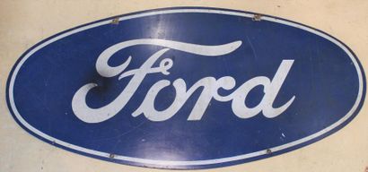 null "Plaque Ford" Plaque ovale en tôle peinte, double face, attache en potence....