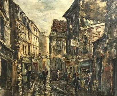 RAYMOND BESSE (1899-1969) Rue Norvins à Montmartre...