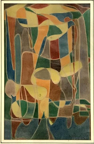 PAUL ACKERMAN (1908-1981) Composition abstraite...