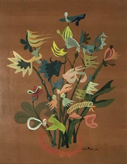 LUCIEN COUTAUD (1904-1977) Bouquet de fleurs...