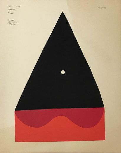 null PIERRE SZÉKELY (1923-2001) « Nuit de Noël » (dessin de 1972) Estampe, encres...