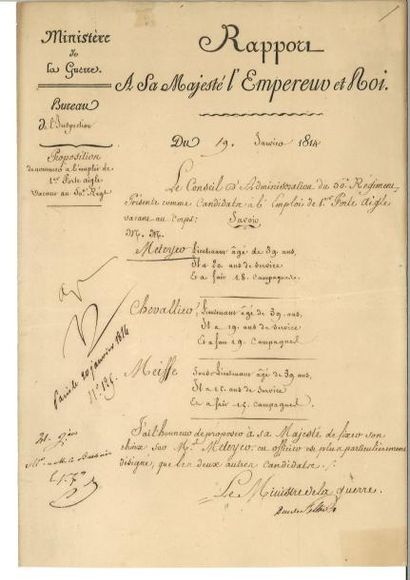 null NAPOLÉON Ier. Apostille autographe signée « Np » (Paris, 20 janvier 1814, un...