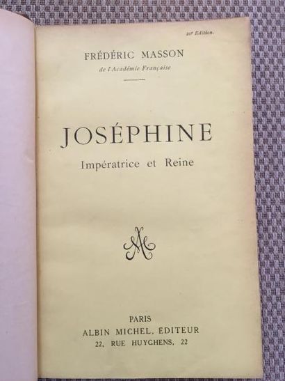 null MASSON (Frédéric). Ensemble de 14 ouvrages de Frédéric Masson sur Napoléon et...