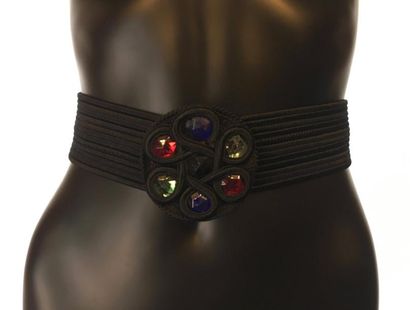 null 2 ceintures tissus noire , bijoux, 1 marron boucle cuir