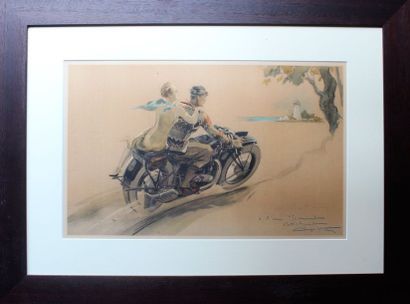 null Géo HAM (Georges Hamel, 1900- 1972)

« Couple à Moto »

Lithographie signée...