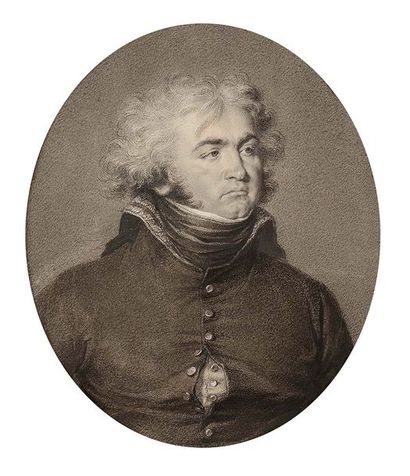 null Jean-Urbain GUERIN (1761-1836) Kléber, 1798. Dessin au crayon noir et à l’estompe...