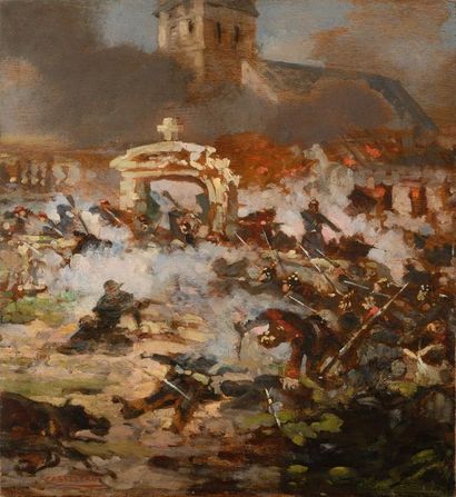 null Charles Castellani (1838-1913). Ecole française. « Episode de la guerre de 1870....