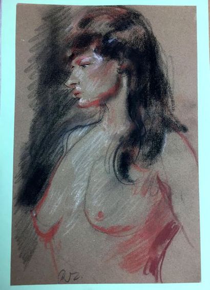 null René THOMSEN (1897-1976) Nus féminins Lot de 91 études et illustrations : crayon...