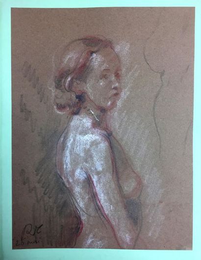 null René THOMSEN (1897-1976) Nus féminins Lot de 91 études et illustrations : crayon...