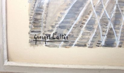 null Georges LATTES (Xxème) « la Gare » Aquarelle et gouache. Signé Georges Lattés....