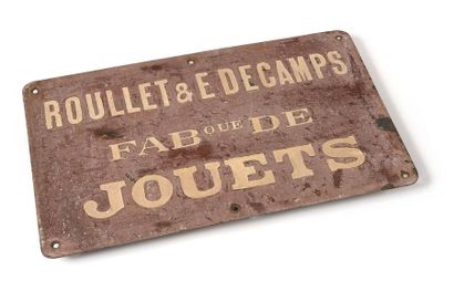 null Plaque de rue en laiton avec lettres gravées peintes « FABRIQUE ROULLET et E....