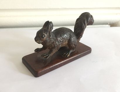 null BRONZE DE VIENNE représentant un écureuil XIXème siècle 4 x 9,5 cm