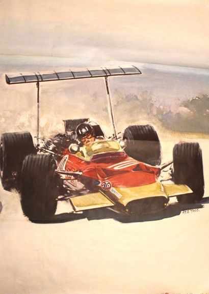 null Yves Thos (né en 1935) 


"STP, Graham Hill, Lotus » 


Affiche offset pour...