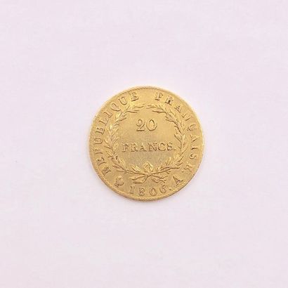 null PIECE en or jaune de 20 Francs République Française datée de 1806 au profil...