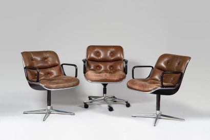 null CHARLES POLLOCK (1930-2013) KNOLL Editeur «Executive Chair» Fauteuil de bureau...