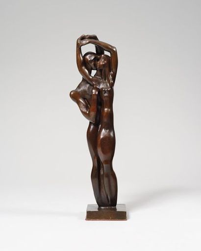 null JOSEPH CSAKY (1888-1971) BLANCHET Fondeur « Le couple aux bras levés », 1959...